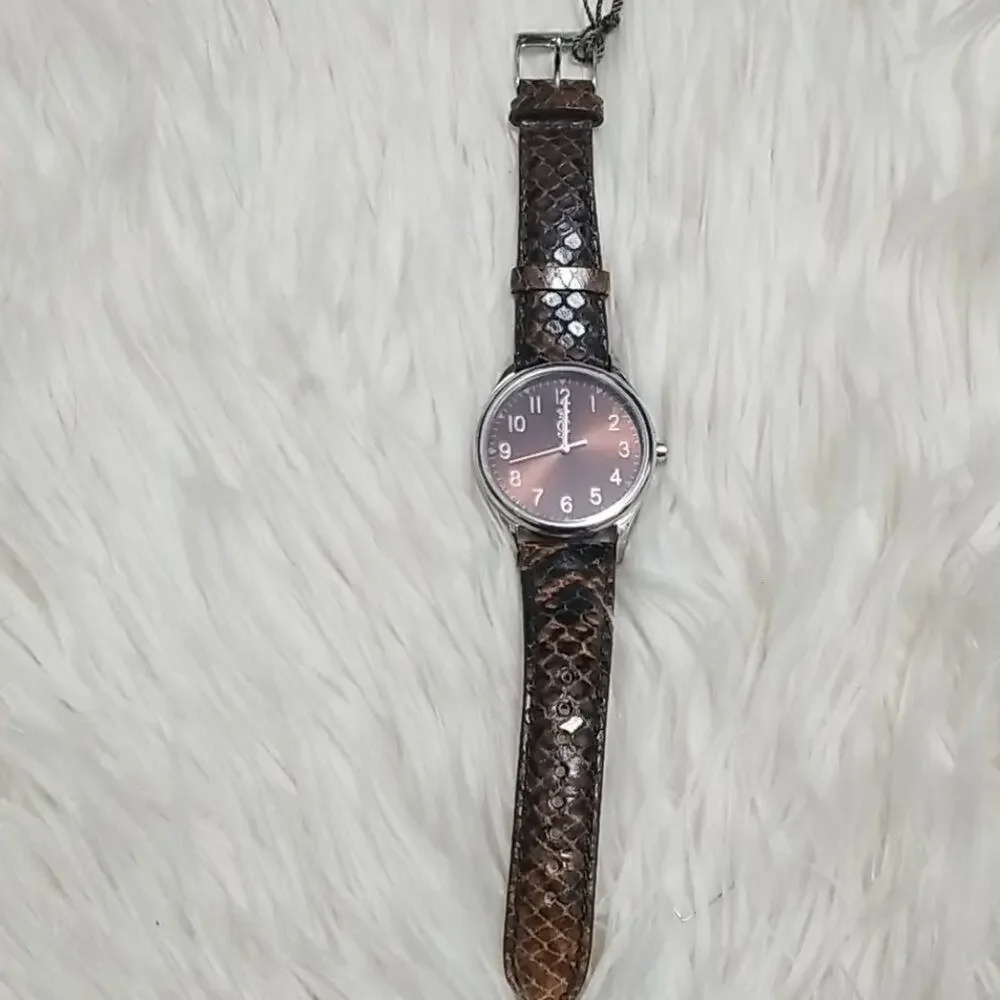 Juicy Couture Darby Women's Watch Brown Python Embossed Leather - New w/ Box
